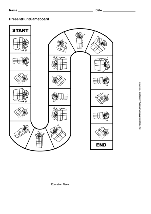 Present Hunt Gameboard Printable pdf