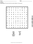 Word Search Puzzle Worksheet