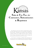 Form Pub. Ks-1525 - Kansas Sales & Use Tax For Contractors Subcontracotrs & Repairmen