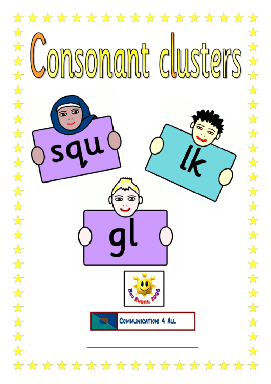Consonant Clusters Printable pdf
