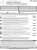 Form St-121.2 - Exemption Certificate For Purchases Of Promotional Materials