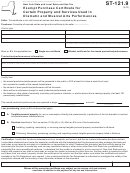 Form St-121.9 - Exempt Purchase Certificate For Certain Property And Services Used In Dramatic And Musical Arts Performances