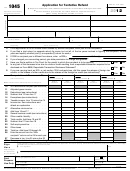 Fillable Form 1045 - Application For Tentative Refund - 2012 Printable pdf