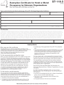Form St-119.5 - Exemption Certificate For Hotel Or Motel Occupancy By Veterans Organizations