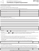 Form St-124 - Certificate Of Capital Improvement