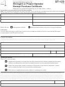 Fillable Form St-123 - Ida Agent Or Project Operator Exempt Purchase Certificate Printable pdf