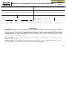 Form Nfc - Statement Of Nebraska Financial Institution Tax Credit - 2013