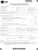 Fillable Form Mt-R - Reciprocity Exemption From Withholding Printable pdf
