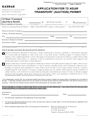 Form Tr126 - Application For 72 Hour Transport (auction) Permit