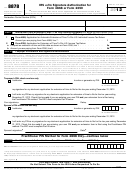 Form 8878 - Irs E-file Signature Authorization For Form 4868 Or Form 2350 - 2012