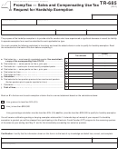 Form Tr-685 - Promptax - Sales And Compensating Use Tax Request For Hardship Exemption