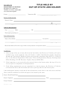 Form Tr-100 - Title Held By Out-of-state Lien Holder