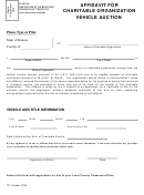 Form Tr-110 - Affidavit For Charitable Organization Vehicle Auction