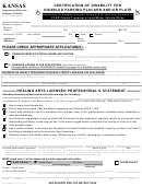 Form Tr-159 - Certification Of Disability For Disabled Parking Placard And/or Plate