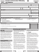 California Form 592-b - Resident And Nonresident Withholding Tax Statement - 2012