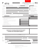 Form Et-1c - Consolidated Financial Institution Excise Tax Return - 2012