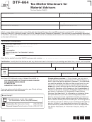 Form Dtf-664 - Tax Shelter Disclosure For Material Advisors - 2011