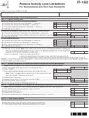 Fillable Form It-182 - Passive Activity Loss Limitations For Nonresidents And Part-Year Residents - 2011 Printable pdf