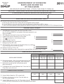 Form 504up - Underpayment Of Estimated Maryland Income Tax By Fiduciaries - 2011