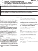 Fillable Form Mta-405-E - Certificate Of Exemption From Partnership Estimated Metropolitan Commuter Transportation Mobility Tax Paid On Behalf Of New York Nonresident Individual Partners Printable pdf