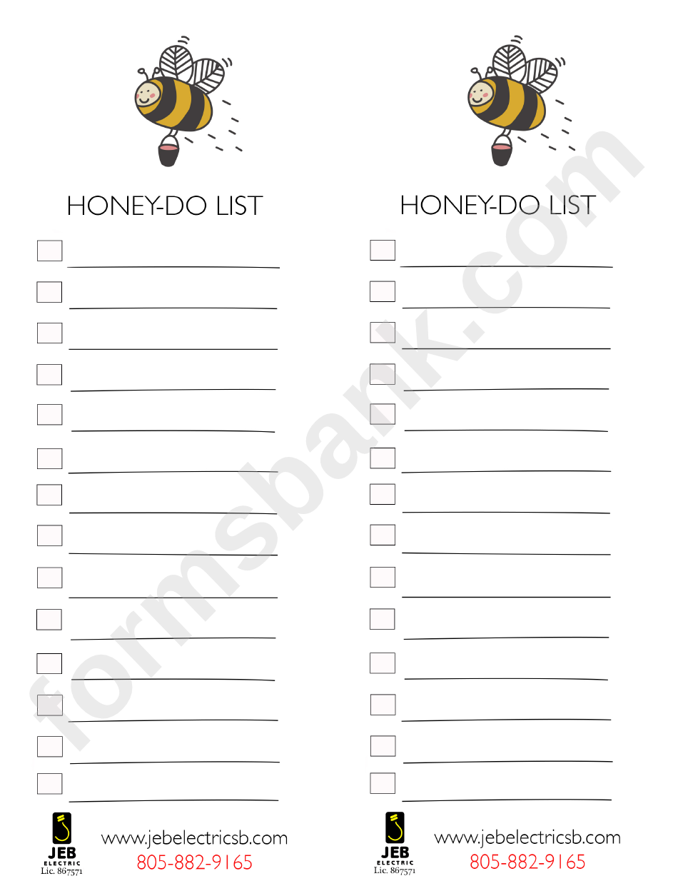 Honey-Do List Template