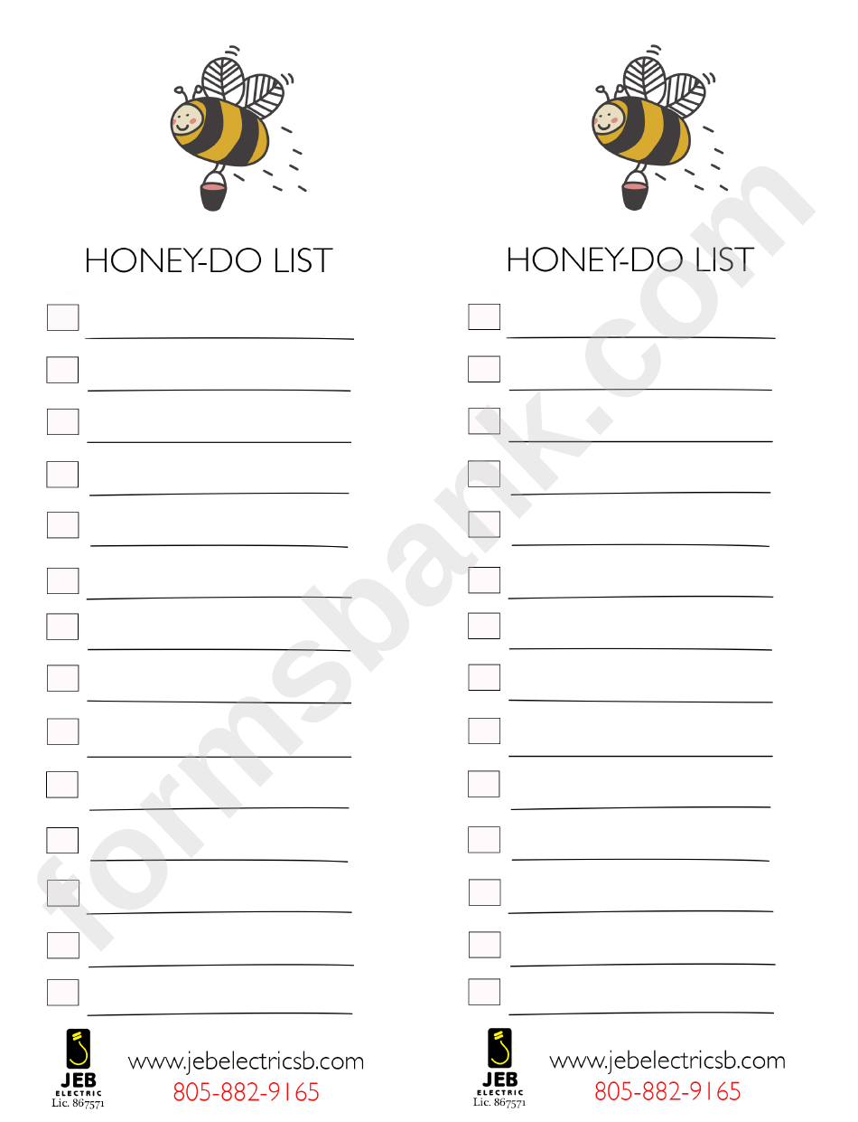Honey Do List Template Printable Pdf Download Honey Do List Template Printable Pdf Download
