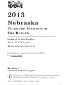 Form 1120nf - Nebraska Financial Institution Tax Return - 2013