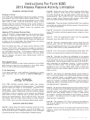 Instructions For Form 6395 - Alaska Passive Activity Limitation - 2013
