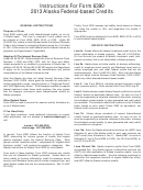 Instructions For Form 6390 - Alaska Federal-based Credits - 2013
