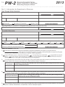 Form Pw-2 - Wisconsin Nonresident Partner, Member, Shareholder, Or Beneficiary Withholding Exemption Affidavit - 2013