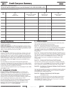 California Form 3540 - Credit Carryover Summary - 2011