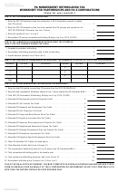 Form Rev-414 P/s - Pa Nonresident Withholding Tax Worksheet For Partnerships And Pa S Corporations