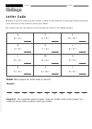 Letter Code - Multiplication Worksheet With Answers Printable pdf