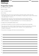 Proportion Game - Proportionality Worksheet