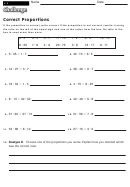 Correct Proportions - Proportionality Worksheet With Answers