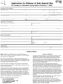 Form Et-92 - Application For Release Of Safe Deposit Box