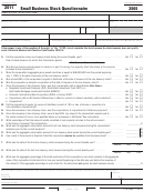Fillable California Form 3565 - Small Business Stock Questionnaire - 2011 Printable pdf