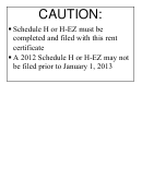 Rent Certificate - Wisconsin Department Of Revenue - 2012
