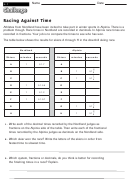 Racing Against Time - Math Worksheet With Answers