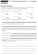 Fraction Products - Fraction Worksheet With Answers