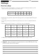 Five-in-a-row - Math Worksheet With Answers