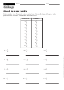 Mixed Number Jumble - Fraction Worksheet With Answers