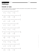 Greater Or Less - Fraction Worksheet With Answers