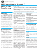 Instructions For Schedule F - Profit Or Loss From Farming - 2004