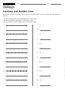 Fractions And Number Lines - Fractions Worksheet With Answers