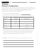 Planetary Circumferences - Math Worksheet With Answers