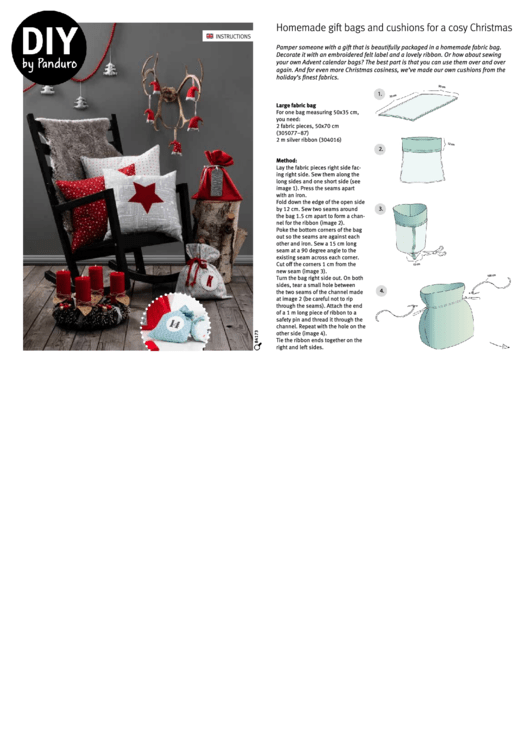 Homemade Gift Bags And Cushions For A Cosy Christmas Printable pdf