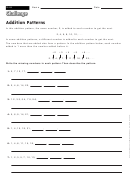 Addition Patterns - Addition Worksheet With Answers