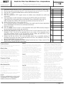 Fillable Form 8827 - Credit For Prior Year Minimum Tax - Corporations - 2012 Printable pdf