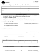 Montana Form Ct-206 - Cigarette Tax Exempt Sale Certificate